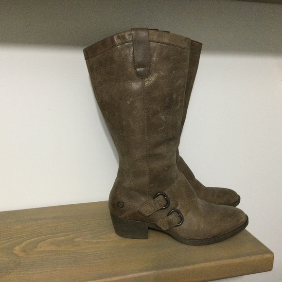 BORN Leather Brown Tall Boots Size 9.5 - Picture 5 of 9